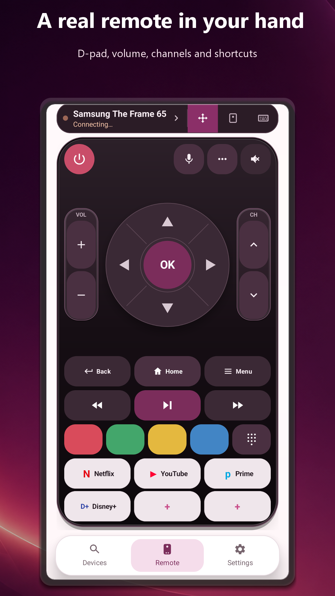 Universal TV Remote main remote control screen
